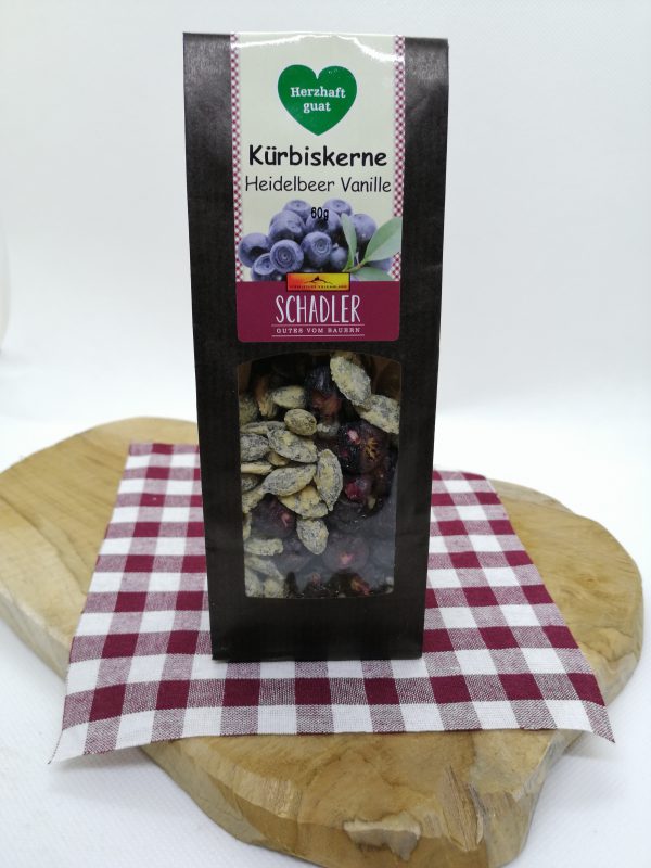 Kürbisknabberkerne Heidelbeer-Vanille 60g – Schadler&amp;#39;s – Gutes vom ...